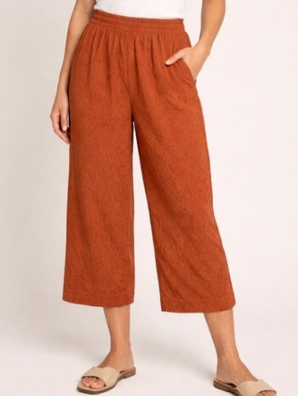 Athleta Echo Wide Leg Crop Pant In Sunbaked Clay EUC Size 6P